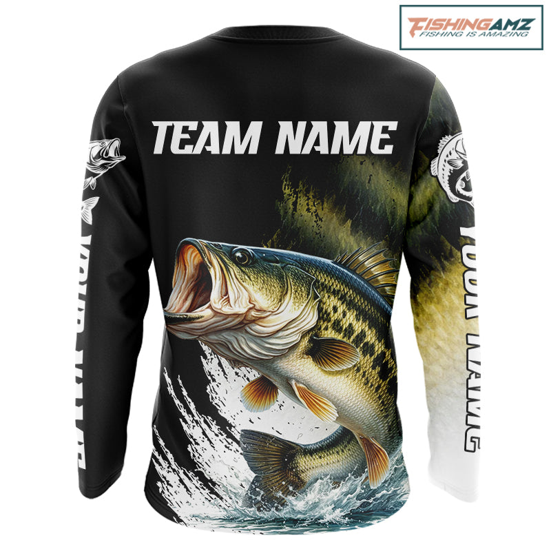 Largemouth Bass Fishing Shirts Long Sleeve For Men, Beautiful Bass Fishing Shirts NHT529