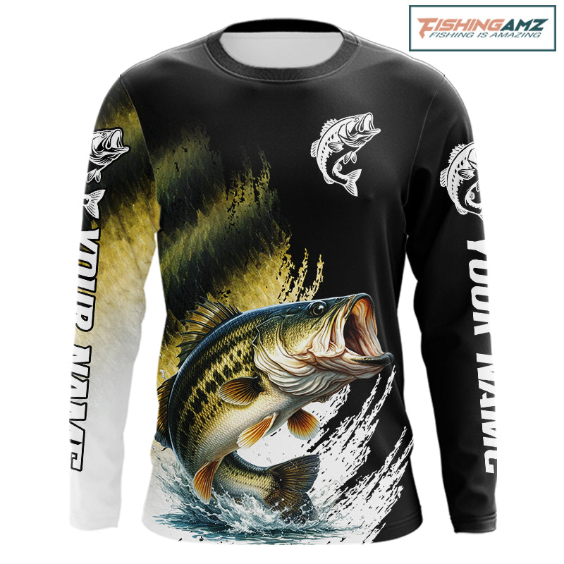 Largemouth Bass Fishing Shirts Long Sleeve For Men, Beautiful Bass Fishing Shirts NHT529