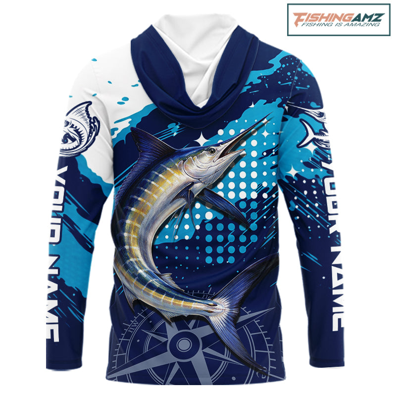 Custom Marlin Long Sleeve Fishing Shirts For Men, Design Marlin Fishing Jerseys NHT466