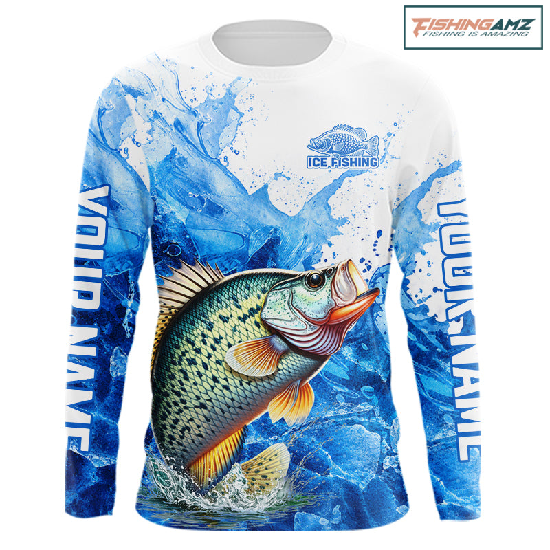 Crappie Fishing Shirt, Ice Fishing Long Sleeve Shirt For Men, Crappie Fishing Apparel NHT1384