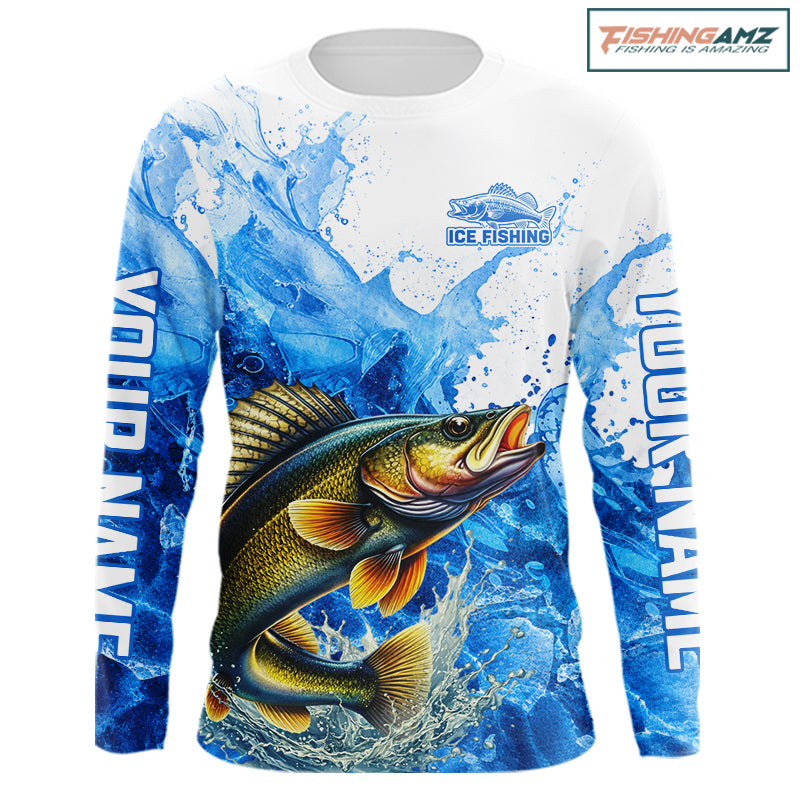 Walleye Fishing Shirt, Ice Fishing Long Sleeve Shirt For Men, Walleye Fishing Apparel NHT1385