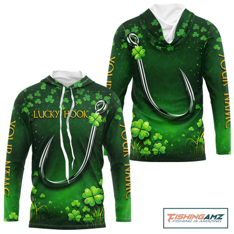 Custom St Patrick's Day Hook Fishing Shirts Long Sleeve, Performance Fishing Shirts NHT424