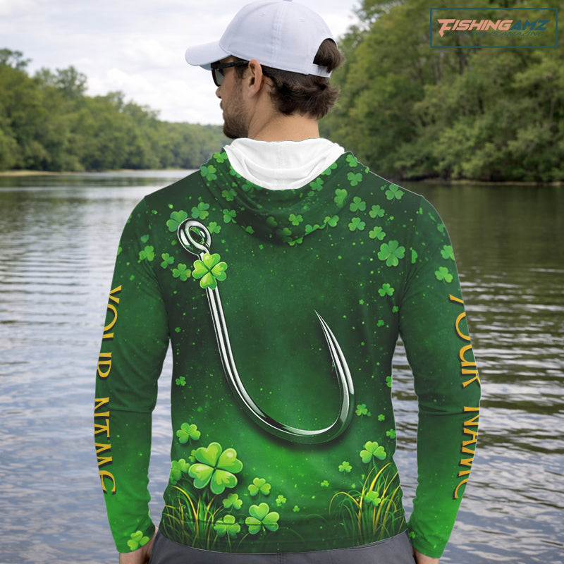 Custom St Patrick's Day Hook Fishing Shirts Long Sleeve, Performance Fishing Shirts NHT424
