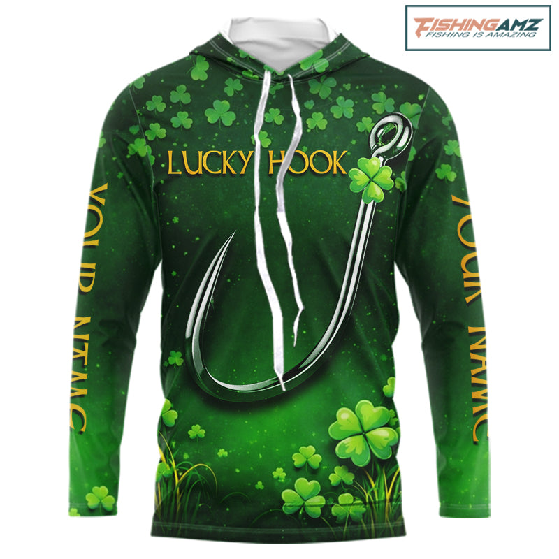 Custom St Patrick's Day Hook Fishing Shirts Long Sleeve, Performance Fishing Shirts NHT424