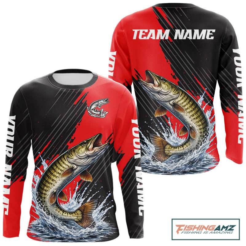 Musky Fishing Long Sleeve Tournament Shirts, Personalized Musky Fishing Jerseys NHT588