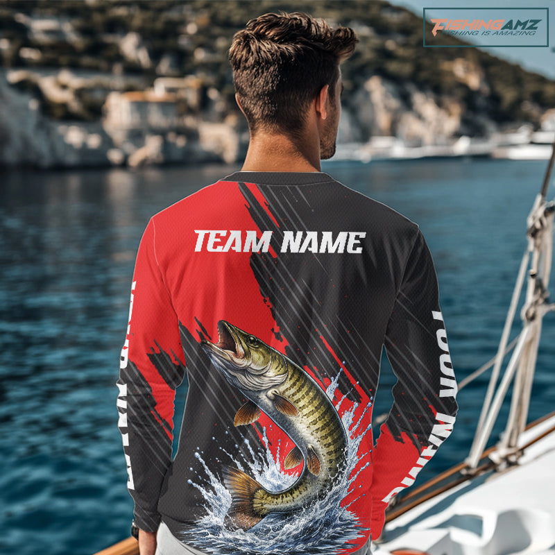 Musky Fishing Long Sleeve Tournament Shirts, Personalized Musky Fishing Jerseys NHT588