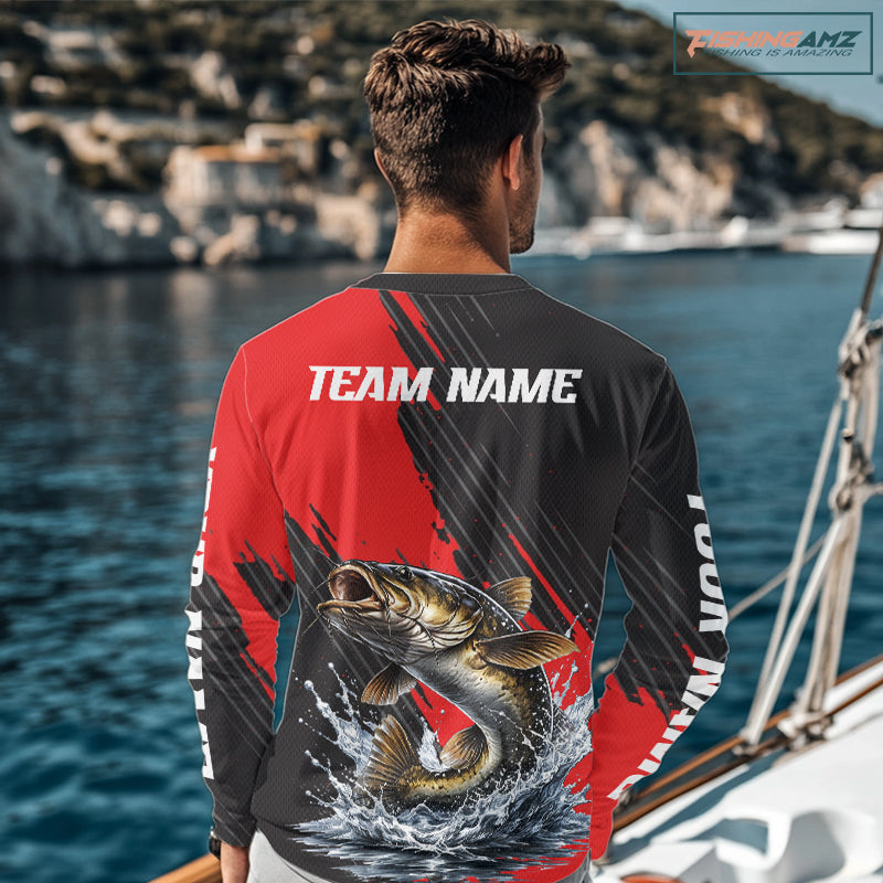 Catfish Fishing Long Sleeve Tournament Shirts, Personalized Catfish Fishing Jerseys NHT589