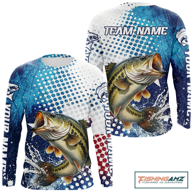 Design Texas Flag Bass Fishing Shirts, Texas Bass Fishing Shirts Long Sleeve NHT603