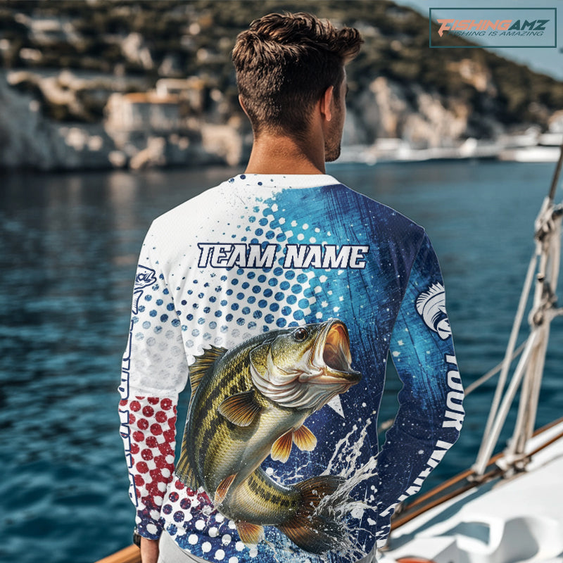 Design Texas Flag Bass Fishing Shirts, Texas Bass Fishing Shirts Long Sleeve NHT603