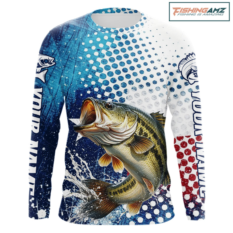 Design Texas Flag Bass Fishing Shirts, Texas Bass Fishing Shirts Long Sleeve NHT603