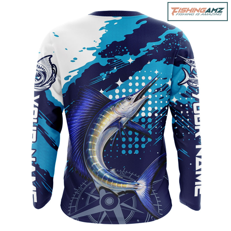 Custom Sailfish Long Sleeve Fishing Shirts For Men, Design Sailfish Fishing Jerseys NHT632