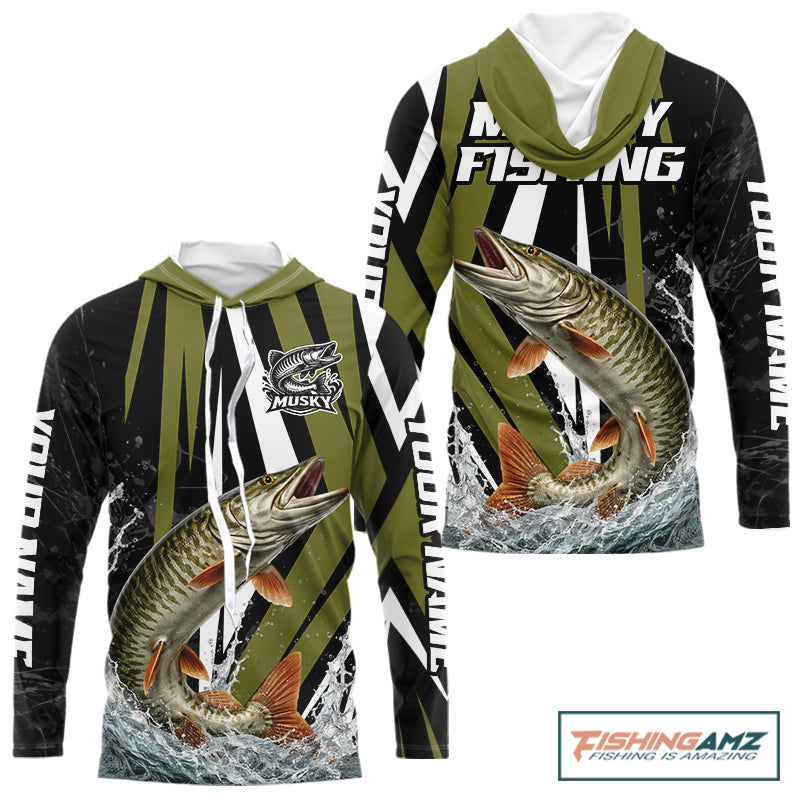 Musky Fishing Custom Long Sleeve Tournament Shirts, Muskie Fishing Shirt Jerseys NHT455