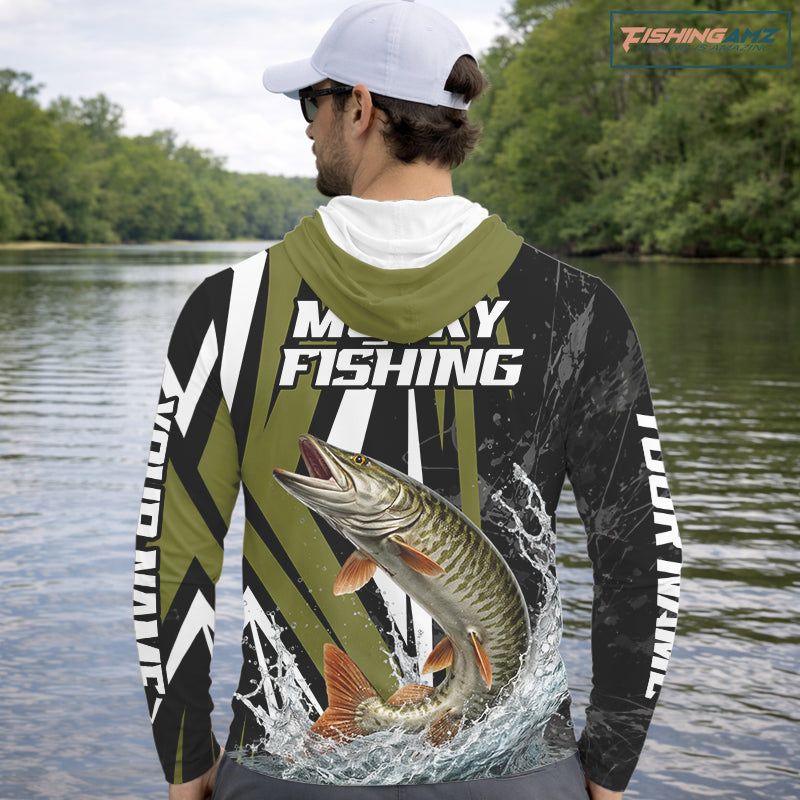 Musky Fishing Custom Long Sleeve Tournament Shirts, Muskie Fishing Shirt Jerseys NHT455