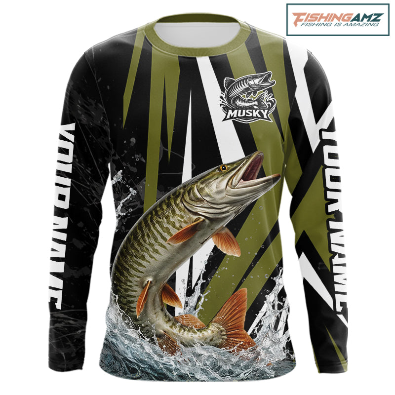 Musky Fishing Custom Long Sleeve Tournament Shirts, Muskie Fishing Shirt Jerseys NHT455