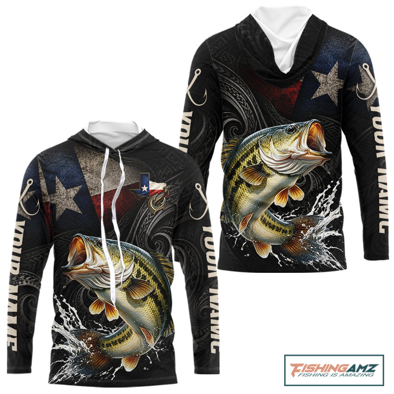 Personalized Texas Largemouth Bass Hooded Fishing Shirt – Custom Name Angler Apparel For Fishermen