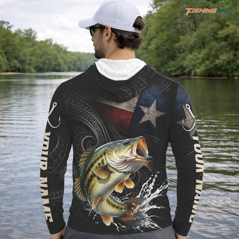 Personalized Texas Largemouth Bass Hooded Fishing Shirt – Custom Name Angler Apparel For Fishermen