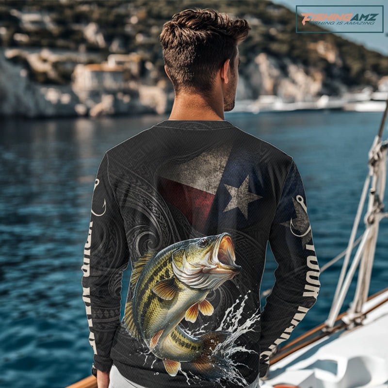 Personalized Texas Largemouth Bass Fishing Shirt – Custom Name Angler Apparel For Fishermen