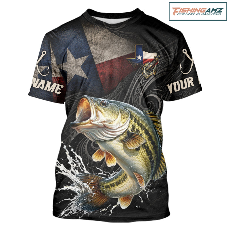 Personalized Texas Largemouth Bass Fishing T-Shirt – Custom Name Angler Apparel For Fishermen