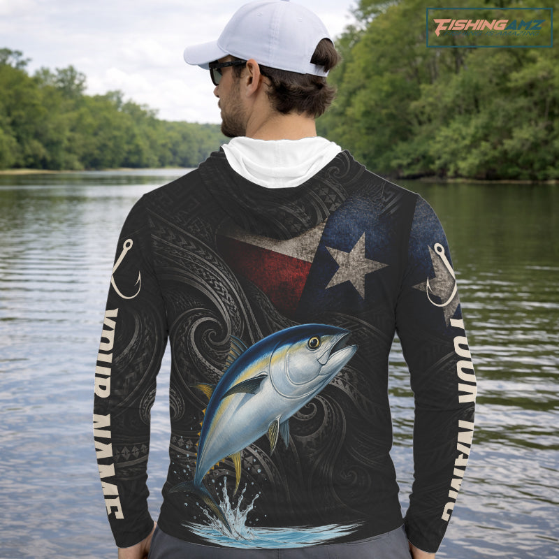Personalized Texas Tuna Hooded Fishing Shirt – Custom Name Angler Apparel For Fishermen