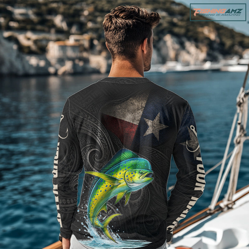 Personalized Texas Mahi Mahi Fishing Shirt – Custom Name Angler Apparel For Fishermen