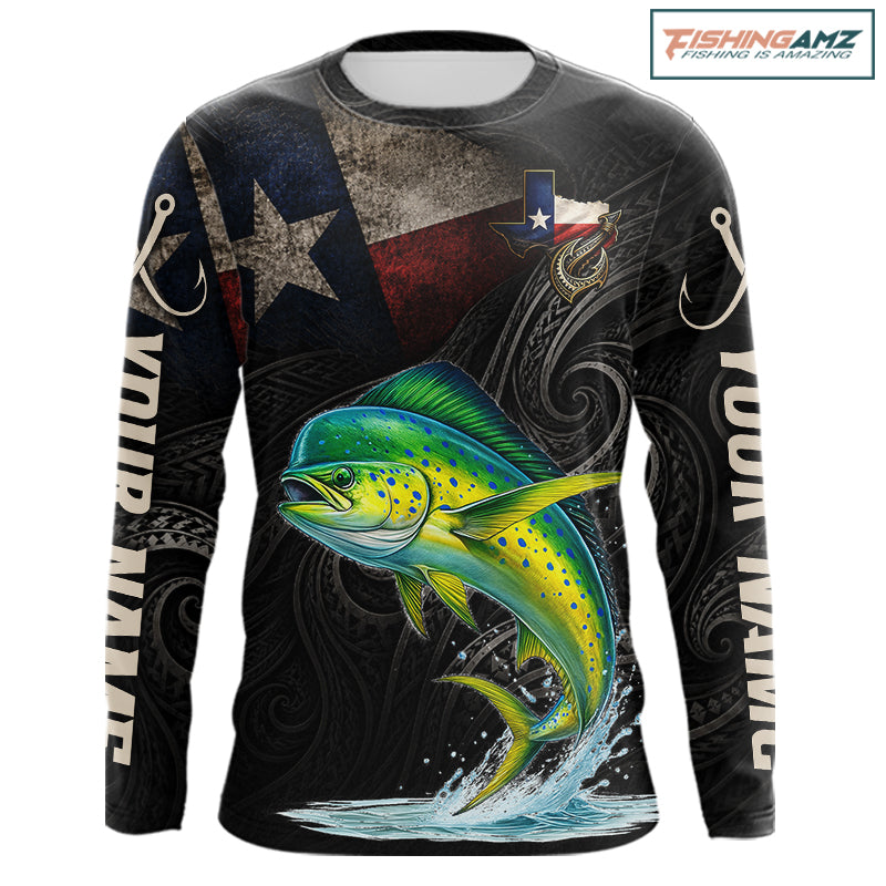 Personalized Texas Mahi Mahi Fishing Shirt – Custom Name Angler Apparel For Fishermen