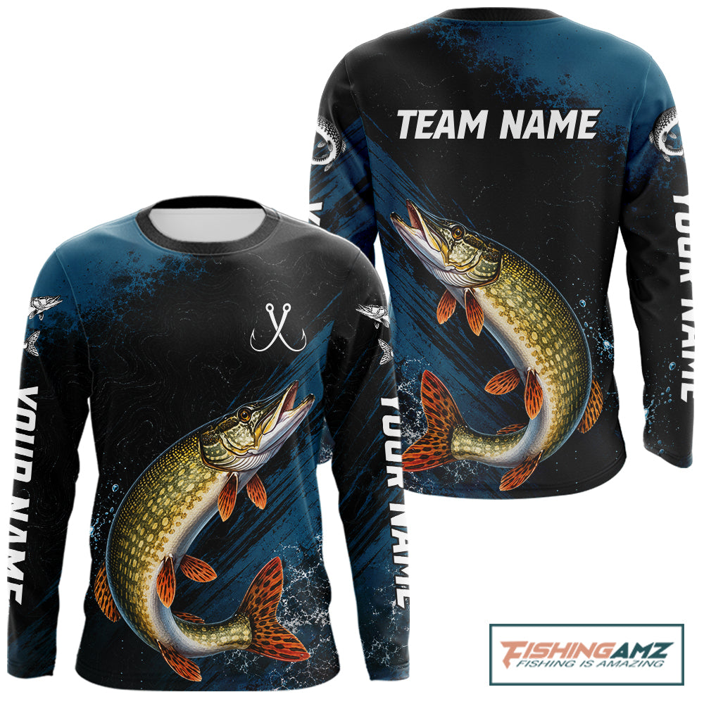 Custom Northern Pike Fishing Jersey Personalized Long Sleeve Shirt For Men NHT1110
