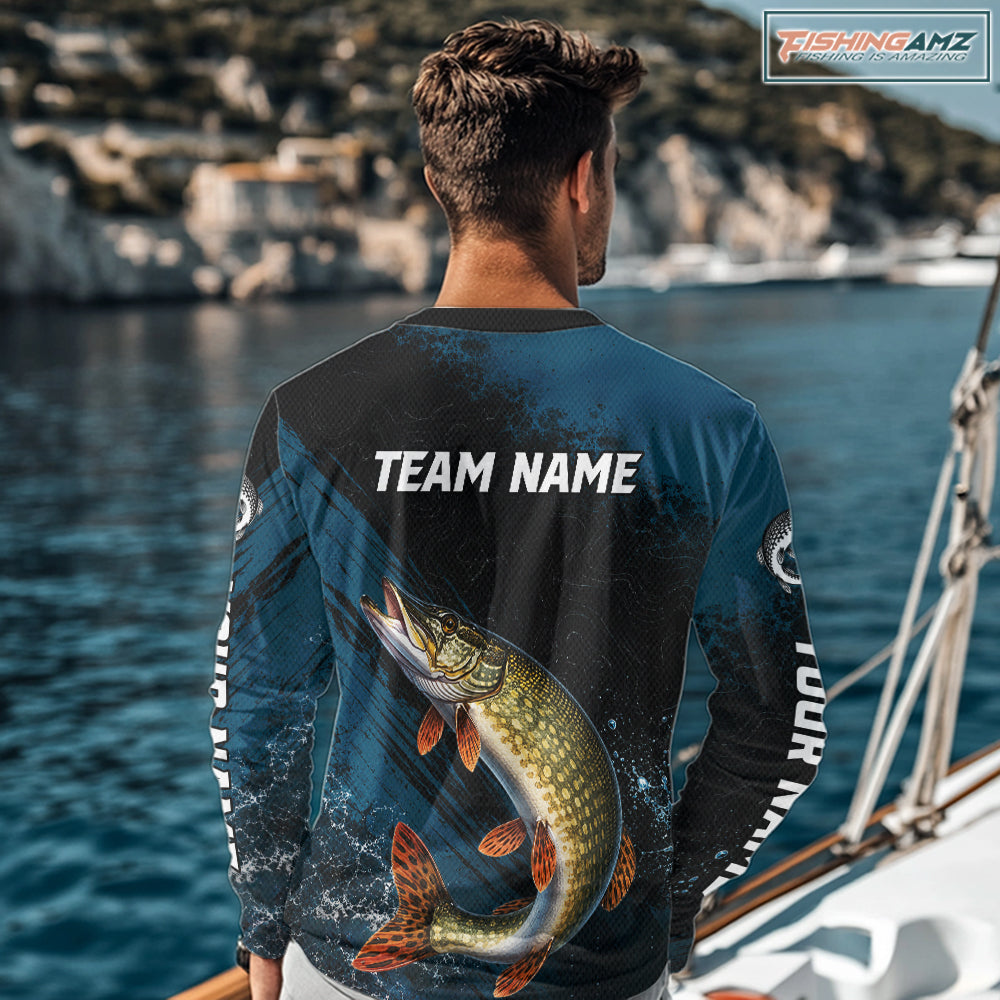 Custom Northern Pike Fishing Jersey Personalized Long Sleeve Shirt For Men NHT1110