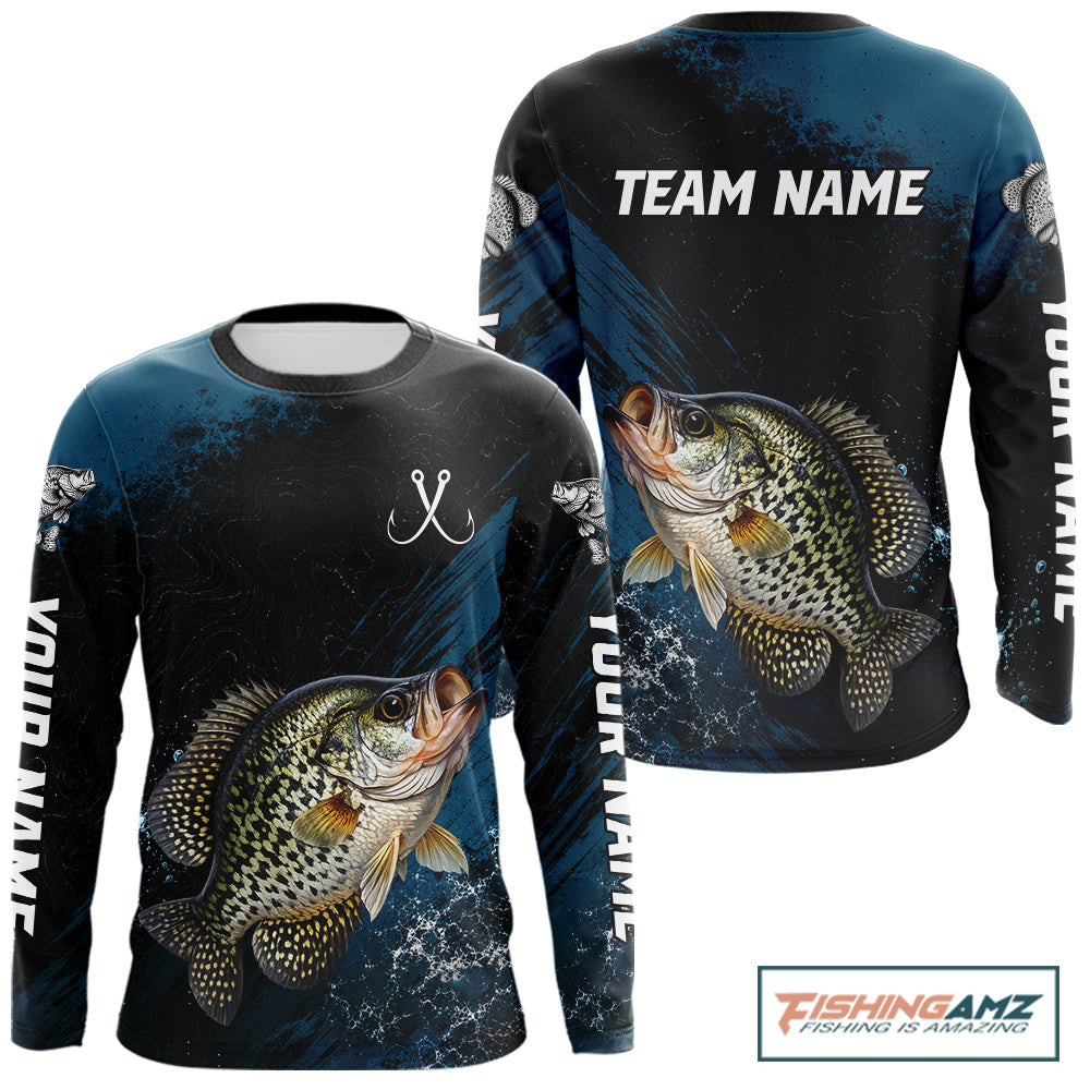 Custom Crappie Fishing Jersey Personalized Long Sleeve Shirt For Men NHT1111