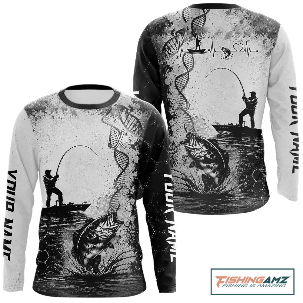 Bass Fishing Long Sleeve Fishing Shirt Fisherman DNA Performance Apparel