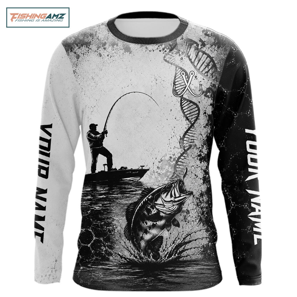 Bass Fishing Long Sleeve Fishing Shirt Fisherman DNA Performance Apparel