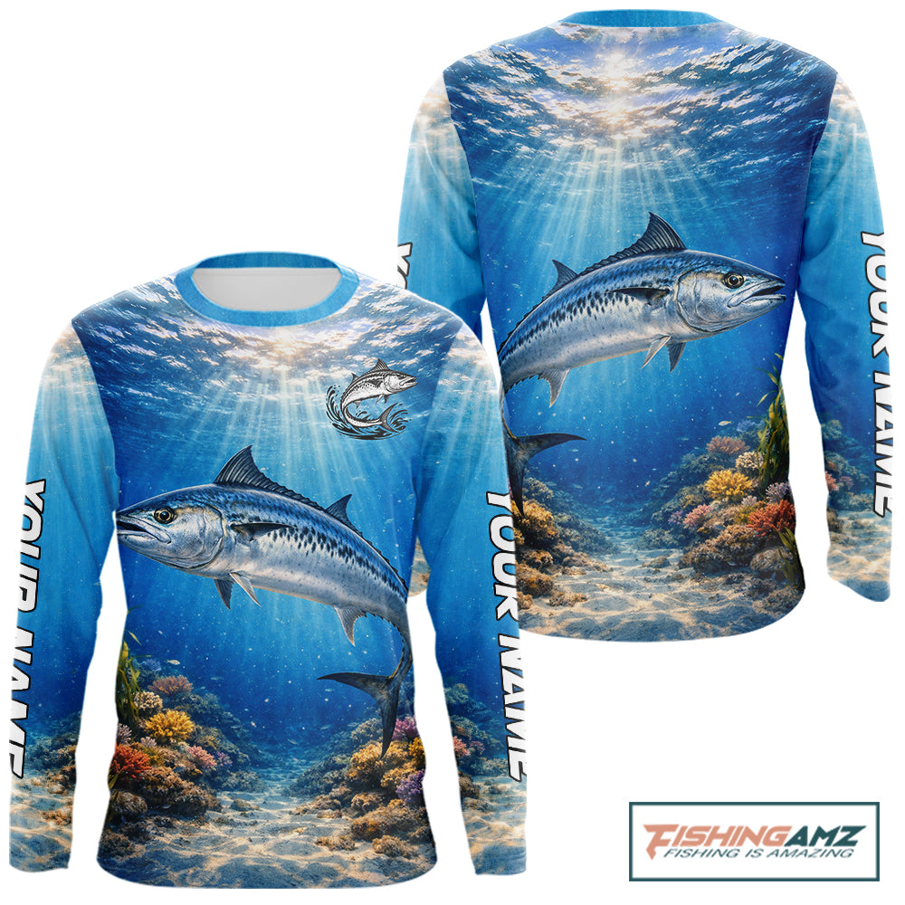 Personalized Offshore Fishing Jerseys, King Mackerel Fishing Shirts Long Sleeve For Men NHT823