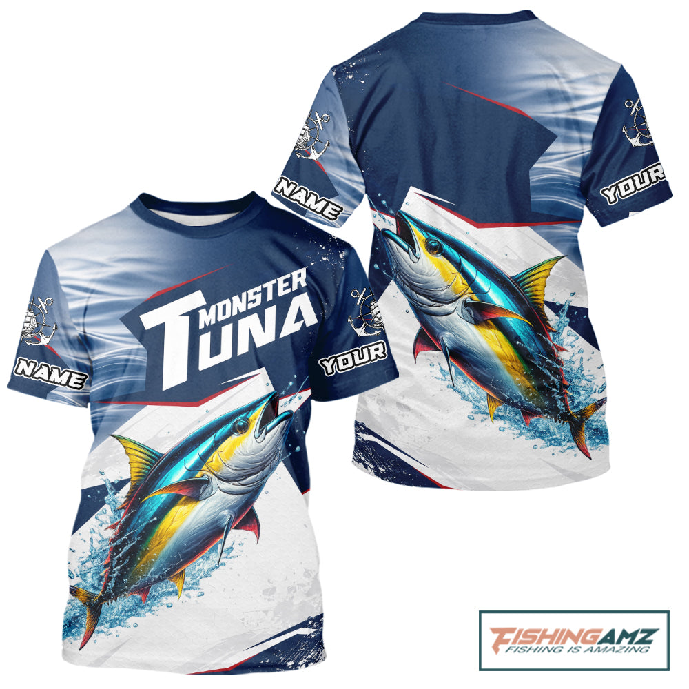 Offshore Sport Fishing Tuna Monster, Short Sleeve Tuna Fishing Jersey For Men NHT1466