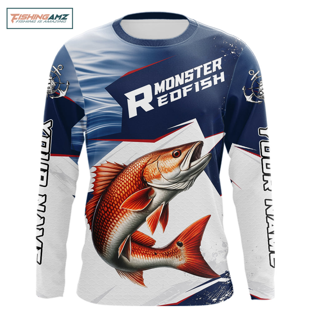 Offshore Sport Fishing Redfish Monster, Long Sleeve Redfish Fishing Jersey For Men NHT1467