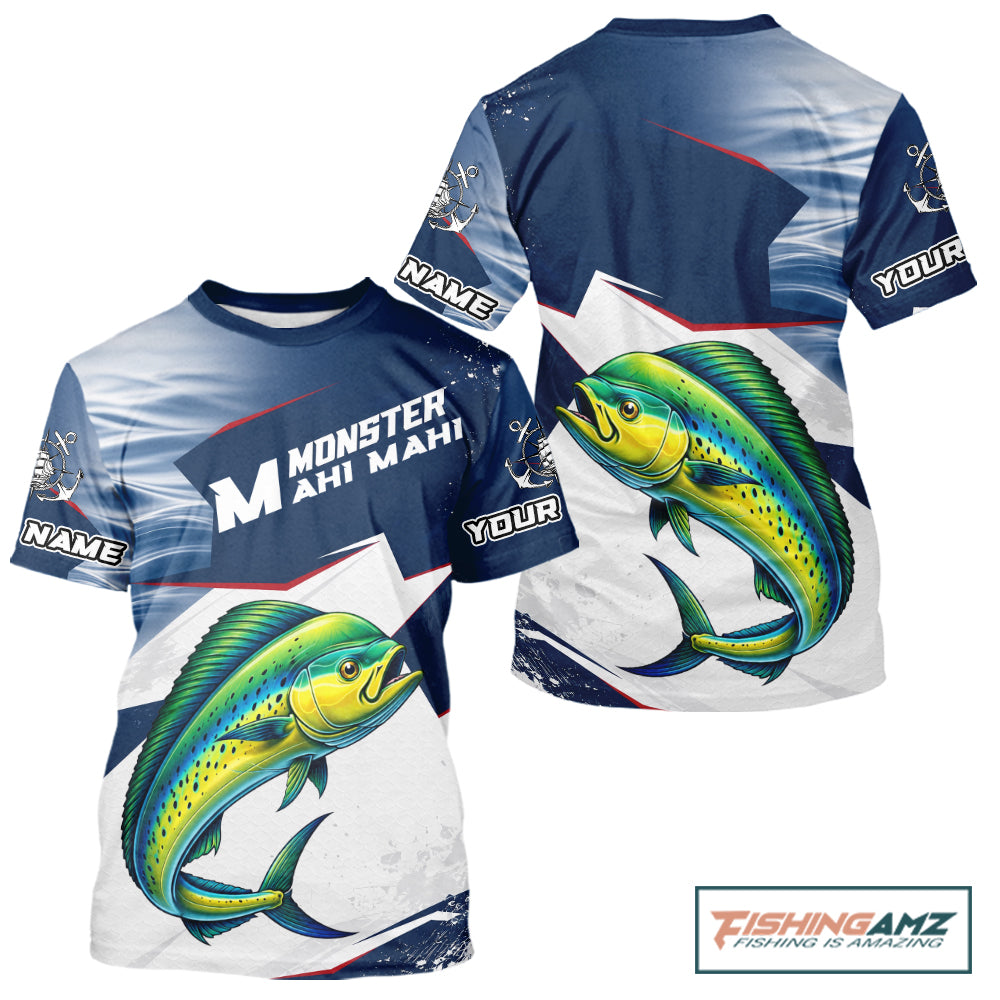 Offshore Sport Fishing Mahi Mahi Monster, Short Sleeve Mahi Mahi Fishing Jersey For Men NHT1468