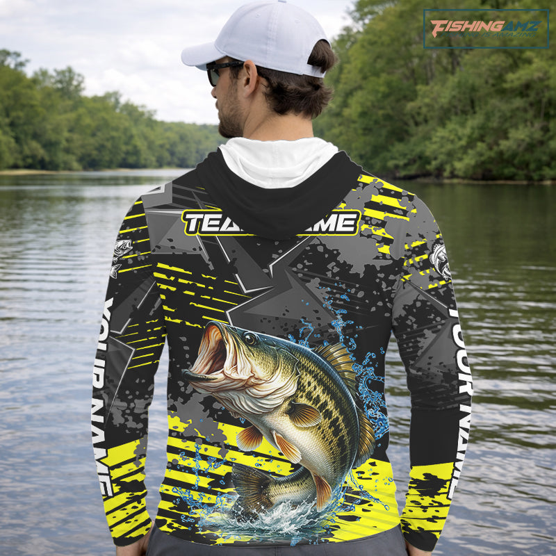 Personalized Largemouth Bass Hooded Fishing Jerseys For Fishing Team, Fishing Gift For Men NHT520