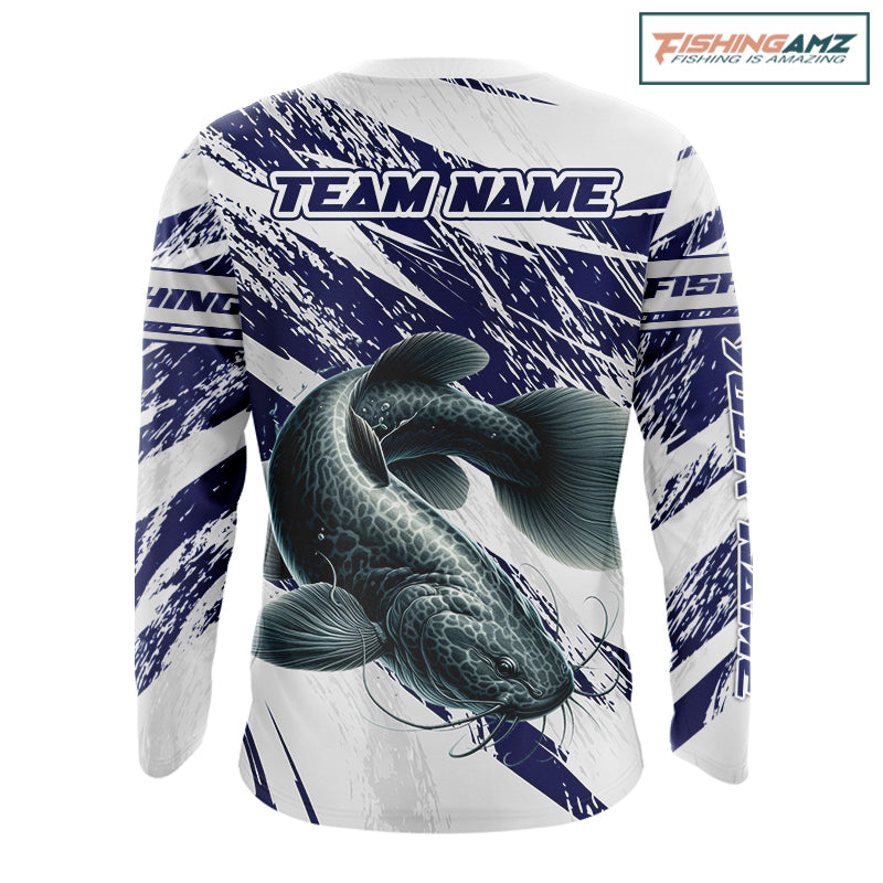 Catfish Custom Fishing Shirts Long Sleeve For Men, Catfish Fishing Tournament Apparel NHT521