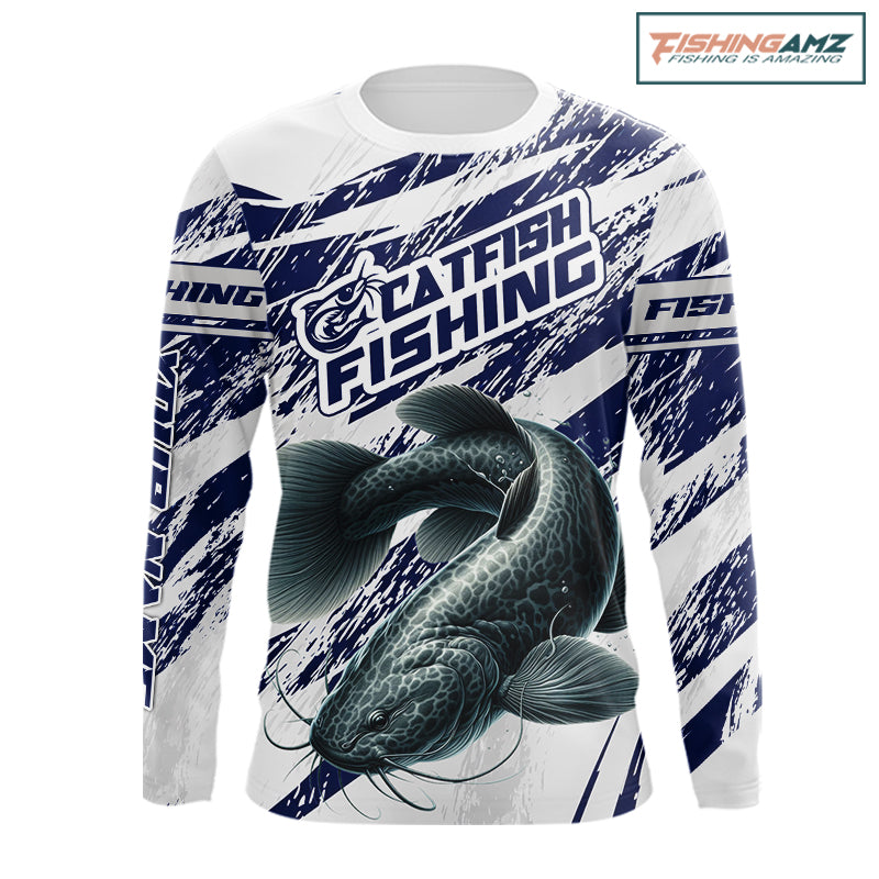 Catfish Custom Fishing Shirts Long Sleeve For Men, Catfish Fishing Tournament Apparel NHT521