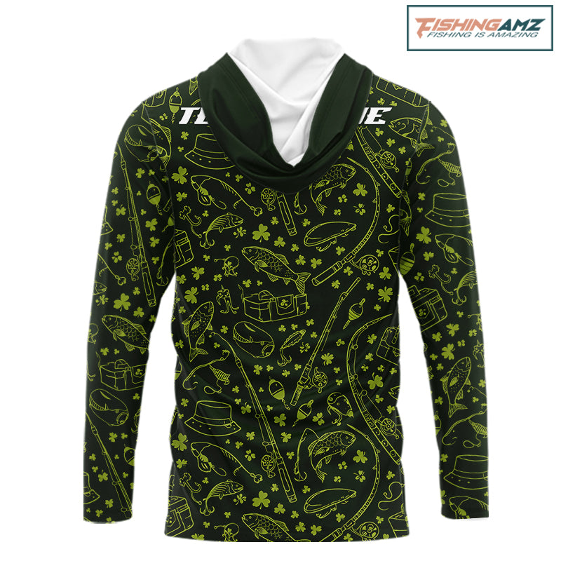Fishing Shirt Long Sleeve Hooded, Patrick Day Fishing Jersey Personalized Name, Team Name NHT426