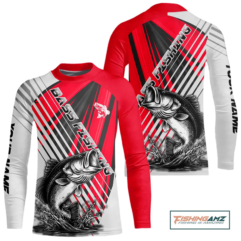 Largemouth Bass Youth Fishing Shirts Long Sleeve Customize Name, Personalized Fishing Gift NHT381