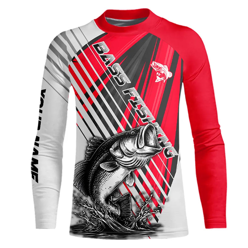 Largemouth Bass Youth Fishing Shirts Long Sleeve Customize Name, Personalized Fishing Gift NHT381