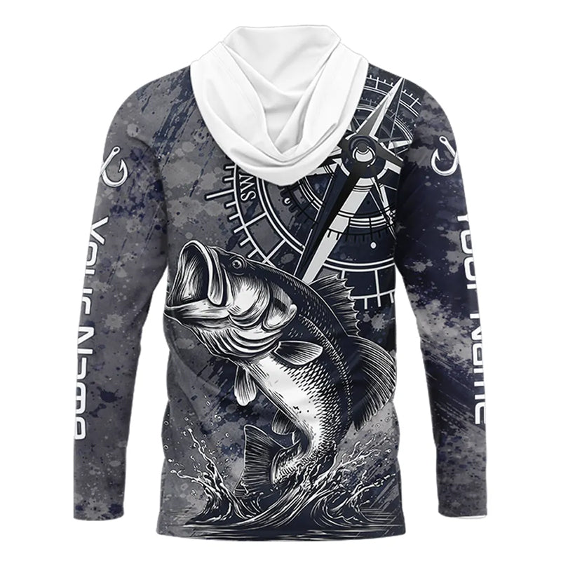 Personalized Bass Performance Fishing Shirts, Bass Compass Tournament Shirts NHT389
