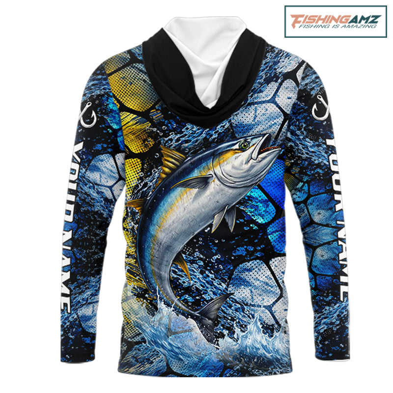 Tuna Fishing Customize Name Hooded Long Sleeve Fishing Shirts, Personalized Tuna Fishing Gift NHT438