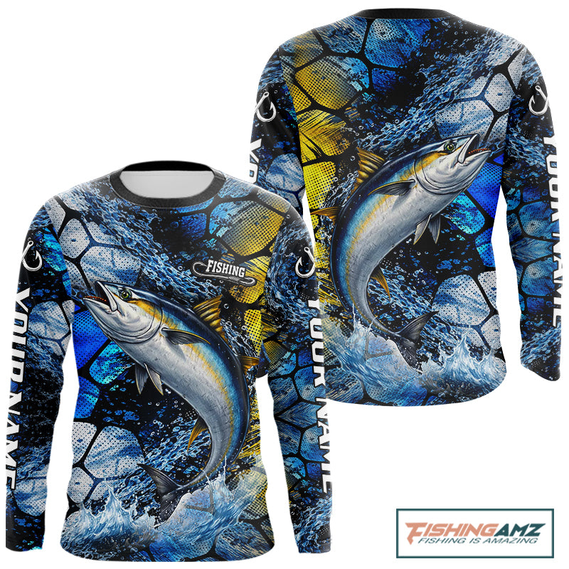 Tuna Fishing Customize Name Long Sleeve Fishing Shirts, Personalized Tuna Fishing Gift NHT438
