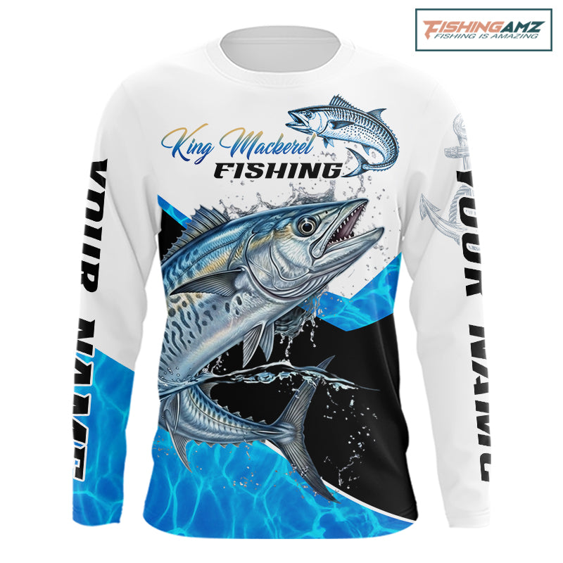 Custom King Mackerel Saltwater Fishing Shirts Long Sleeve Designed For Deep Sea Anglers NHT1358