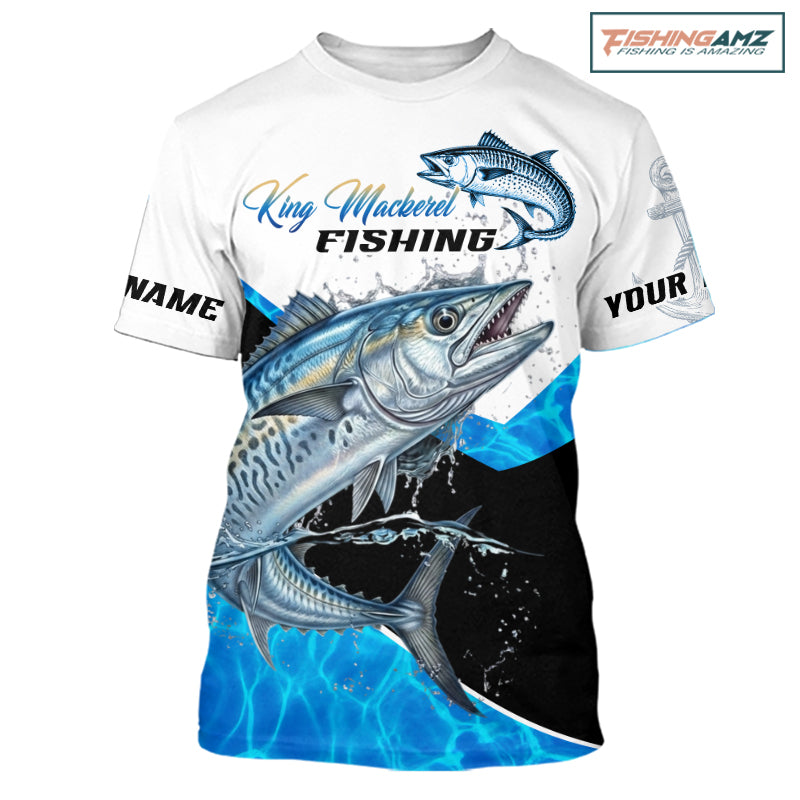 Custom King Mackerel Saltwater Fishing T-Shirt Designed For Deep Sea Anglers NHT1358