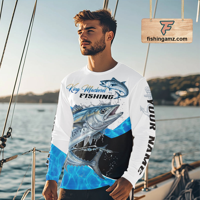 Custom Tuna Saltwater Fishing Shirts Long Sleeve Designed For Deep Sea Anglers NHT1359