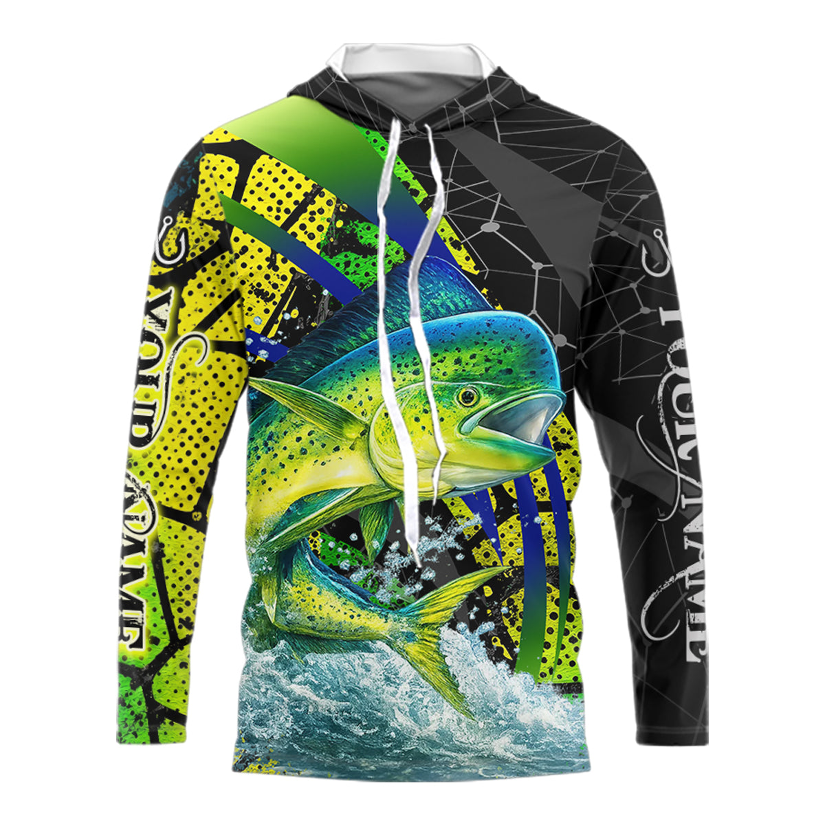 Personalized Mahi Mahi Fishing Jerseys 3D Long Sleeves Hooded Shirt, Fishing Gift NHT402