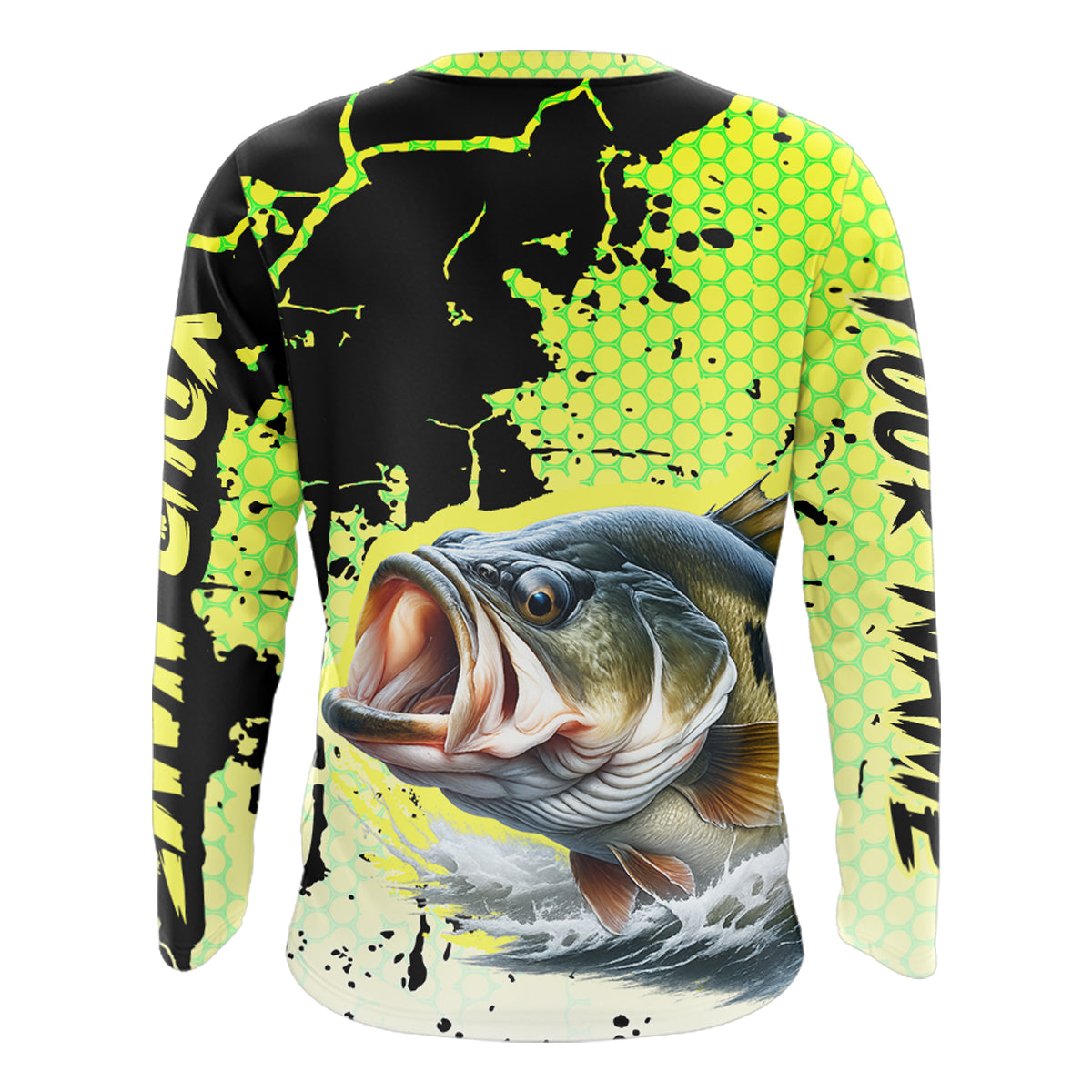 Largemouth Bass Fishing Shirts Long Sleeve Custom Bass Fishing Apparel NHT406