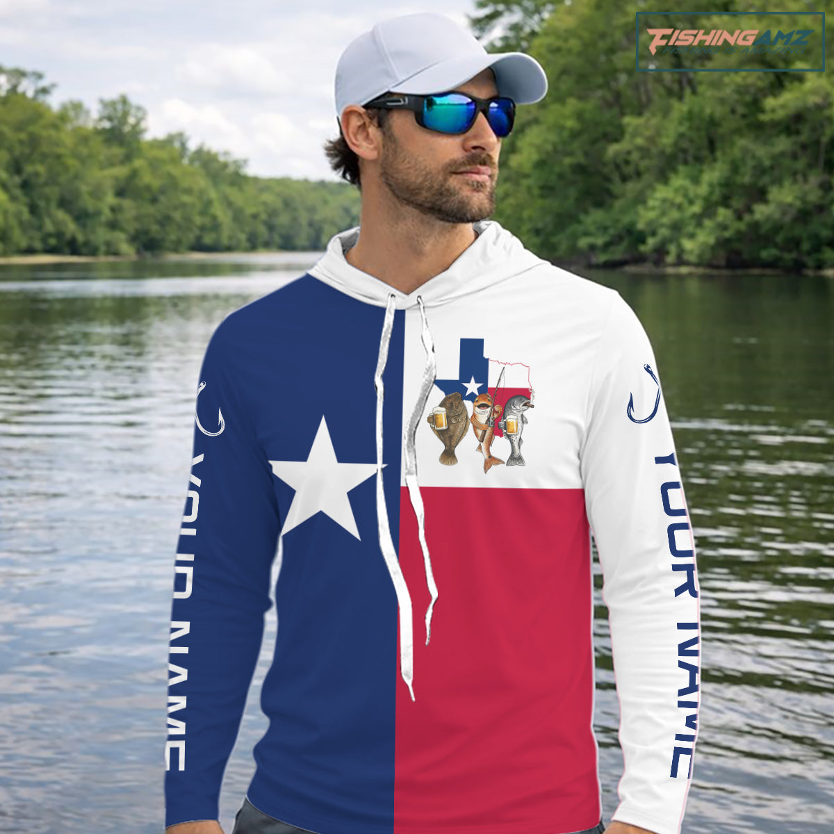 Texas Slam Fishing Shirts Long Sleeve Hooded For Men, Personalized Inshore Slam Fishing Team Jersey NHT846