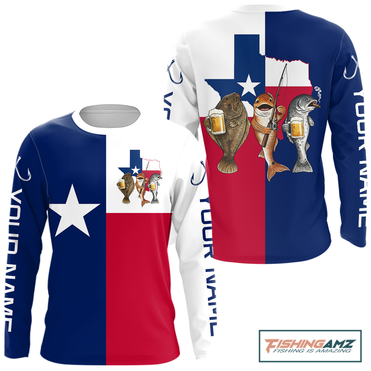 Texas Slam Fishing Shirts Long Sleeve For Men, Personalized Inshore Slam Fishing Team Jersey NHT846